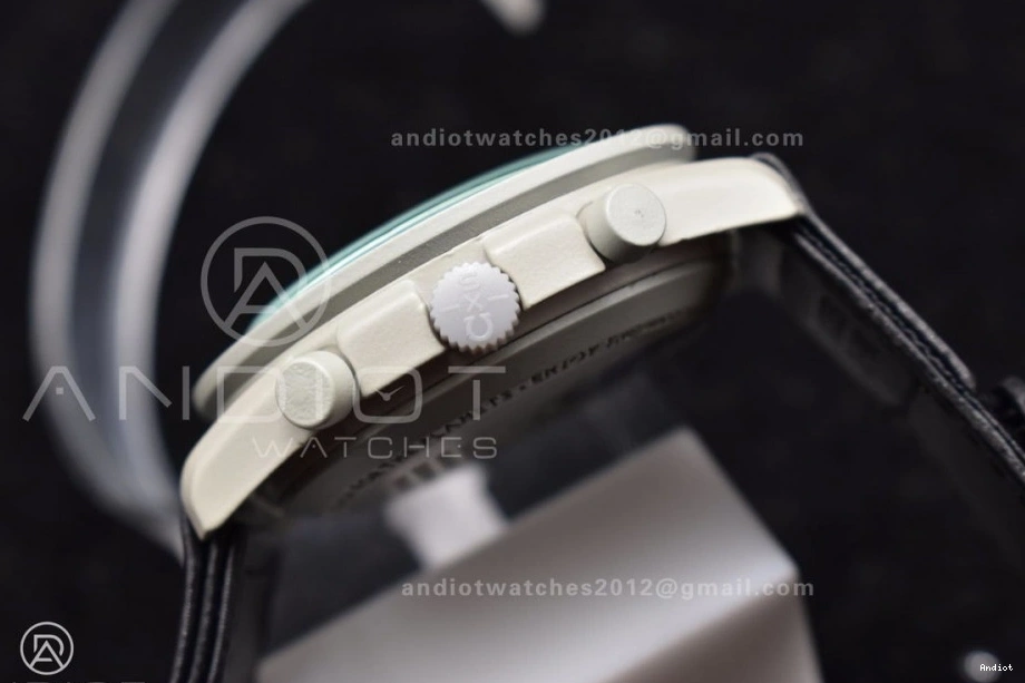 Moon Strap to The Moonwatch x Swatch Bioceramic Mission Quartz Omega on Nylon 1221